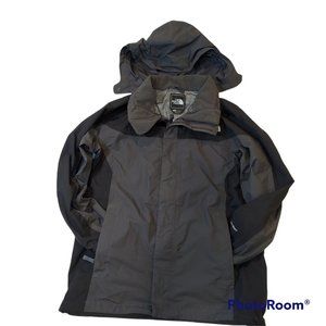 THE NORTH FACE Size XL HyVent removable Hood Jacket Ski Coat Shell Only Black